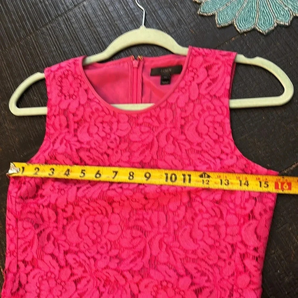 J. Crew Lace Peplum Sleeveless Top Tank Hot Pink size 00 - Picture 11 of 12